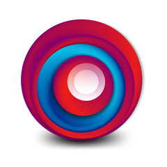 Vector swirl circle banner, 3d style abstract sphere or round shape icon or background templates. Vector Illustration For Wallpaper, Banner, Background, Card, Book Illustration, landing page