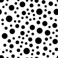 Dots seamless pattern. Monochromatic circles texture background.