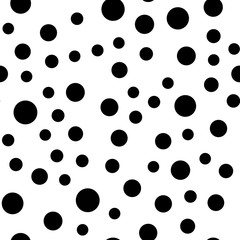 Fototapeta na wymiar Dots seamless pattern. Monochromatic circles texture background.