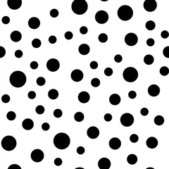 Foto op Plexiglas Stippen naadloos patroon. Monochromatische cirkels textuur achtergrond. © Matias