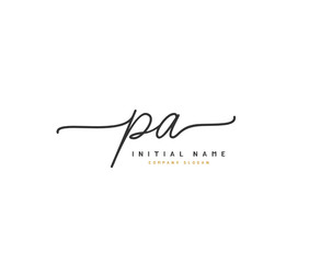 P A PA Beauty vector initial logo, handwriting logo of initial signature, wedding, fashion, jewerly, boutique, floral and botanical with creative template for any company or business.