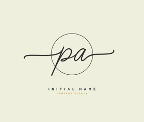 P A PA Beauty vector initial logo, handwriting logo of initial signature, wedding, fashion, jewerly, boutique, floral and botanical with creative template for any company or business.