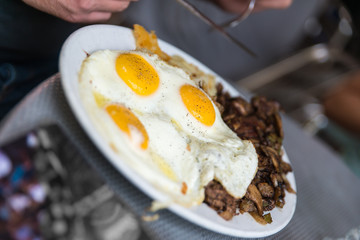 Eggs and mushroom brunch