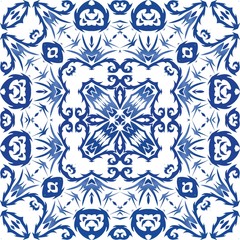 Portuguese ornamental azulejo ceramic.