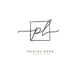 P L PL Beauty vector initial logo, handwriting logo of initial signature, wedding, fashion, jewerly, boutique, floral and botanical with creative template for any company or business.