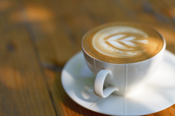 Cup of coffee with latte art