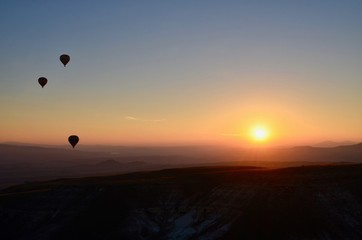 Hot air balloon flight over Cappadocia