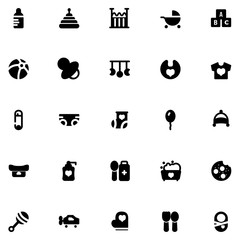 Baby Icon Set Design Solid Style