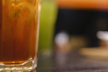 Glass of cold iced tea