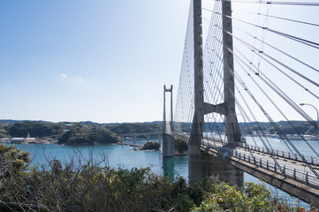 呼子大橋を眺める風景