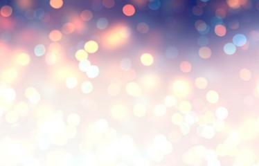 Obraz premium Jasnożółte błyszczy na ciemnoniebieskim tle. Streszczenie błyszcząca tekstura. Niewyraźne ilustracja wakacje. Nieostre złote konfetti wzór.