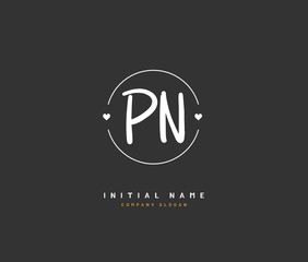 P N PN Beauty vector initial logo, handwriting logo of initial signature, wedding, fashion, jewerly, boutique, floral and botanical with creative template for any company or business.