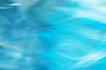 The smooth natural blue water background with bokeh  abstract on the sea or ocean,vintage and soft colored blur.