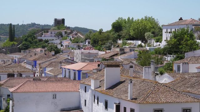 historical medieval town castle obidos portugal 4k