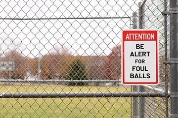 baseball foul ball sign horizontal