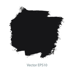 brush strokes watercolor background. Vector black paint