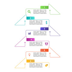 Colorful infograhic in half arrow shape template for business, report, data, process, workflow and information presentation.