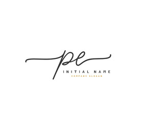 P E PE Beauty vector initial logo, handwriting logo of initial signature, wedding, fashion, jewerly, boutique, floral and botanical with creative template for any company or business.