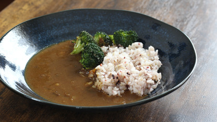 curry broccoli Healthy rice 