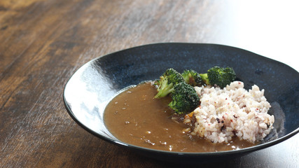 curry broccoli Healthy rice 