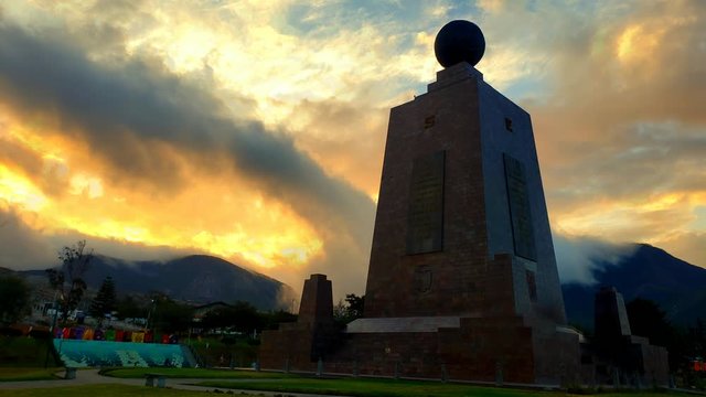 Middle world monument, equator line, Quito, Ecuador