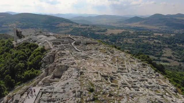 Aerial view of the sacred place of the ancient Thracians - Perperikon Bulgaria