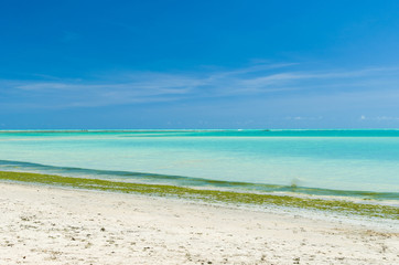 Gorgeous view of Maceio beach with its Caribbean blue waters