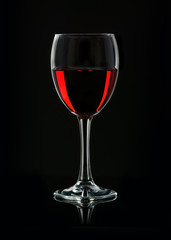 glass goblet fin on a black background