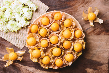 Cape gooseberry, golden berry or physalis, tropical fruit