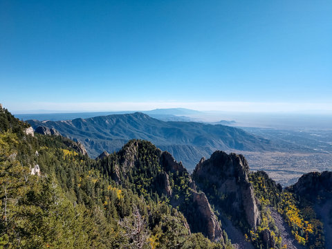 Landscape in Albuquerque, New Mexico from the Sandia Mountain Crest