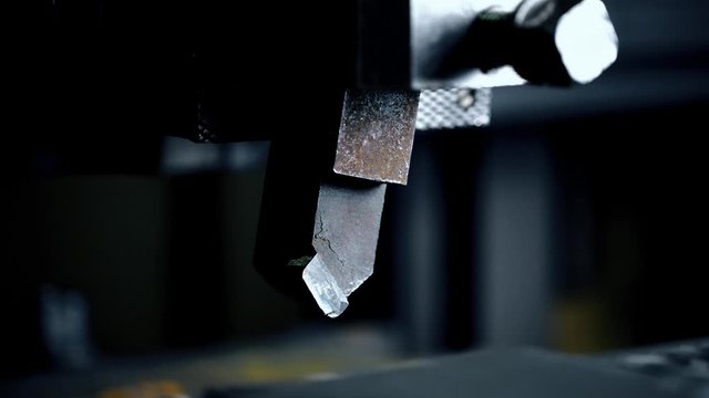 Working milling machine tool at production plant view