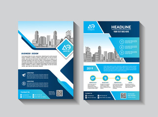 A modern business cover brochure layout with shape vector illustration