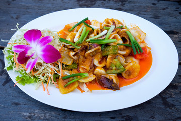 Fried Squid with Salted Egg.