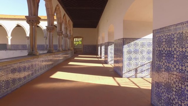 cloister columns gothic templar knights castle and convent of christ tomar portugal 4k