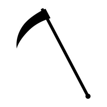 recommend clip art: Scythe weapon of the Grim Reaper flat vector icon for games and websites