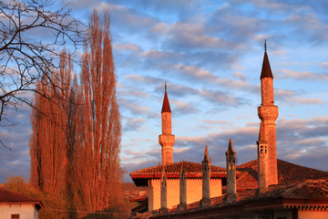 Khan's Palace - Hansaray- view in town of Bakhchisaray. Crimea, Ukraine.