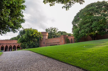 RECIFE, PE, BRAZIL - NOVEMBER 19, 2019: The historic architecture of Instituto Ricardo Brennand museum in Recife, Pernambuco, Brazil.