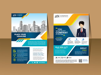 A modern business cover brochure layout with shape vector illustration