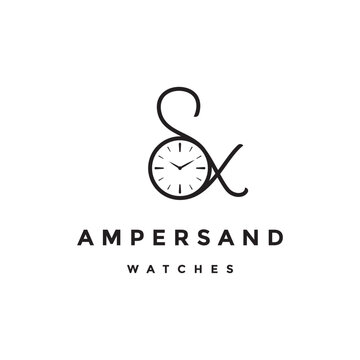 Watch with ampersand concept design template