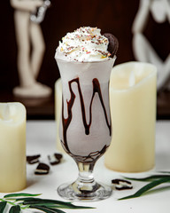 coffee drink topped with whipped cream