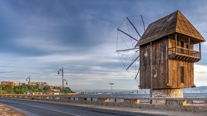 Old windmill in Nessebar, Bulgaria