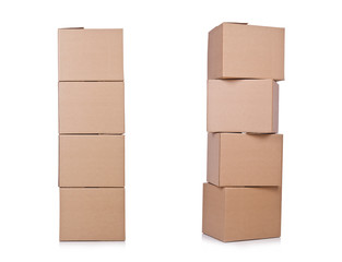 Carton boxes isolated on the white background