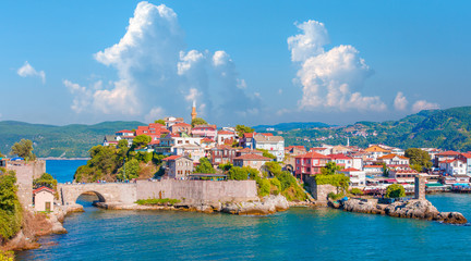 Beautiful cityscape on the mountains over Black-sea, Amasra