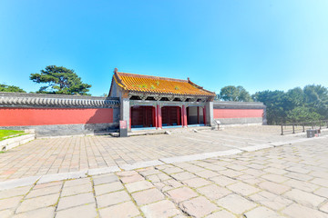 Fototapeta premium East crossing of zhaoling park, shenyang, liaoning, China; east crossing of Zhao Mausoleum park, shenyang, liaoning, China.