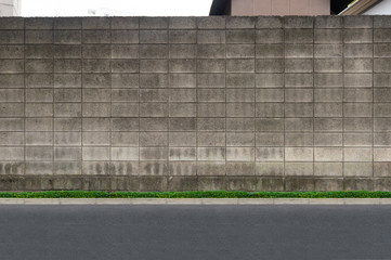 Obraz premium street wall background ,Industrial background, empty grunge urban street with warehouse brick wall