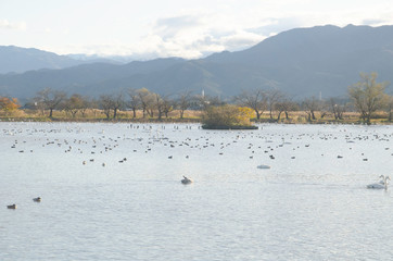 Landscape of Lake Hyoko in Niigata prefecture, Japan
