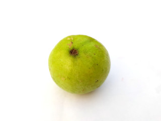 fresh healthy sweet green guava isolated on white background