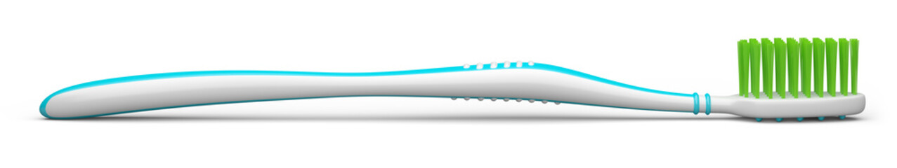No trademarks. My own design of toothbrush. 3D Illustration.