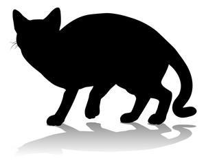 A silhouette cat pet animal detailed graphic
