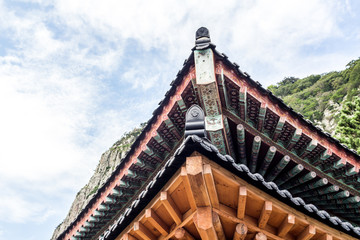 A Hanok roof view traditional korea.